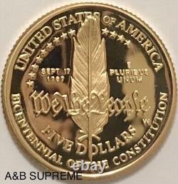 1987 W $5 Gold Coin Constitution Commemorative Superb Gem Ultra Cameo Proof