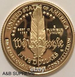1987 W $5 Gold Coin Constitution Commemorative Superb Gem Ultra Cameo Proof