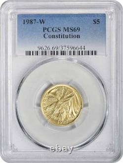 1987-W Constitution $5 Gold Five Dollar Commemorative Gold MS69 PCGS