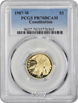 1987-W Constitution $5 Gold Proof Commemorative PR70DCAM Deep Cameo PCGS