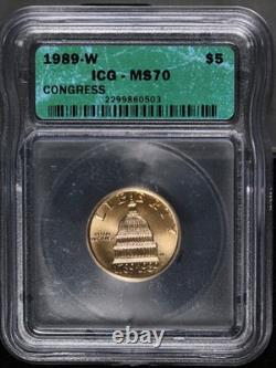 1987-W Constitution Commemorative Gold $5 ICG PR70 DCAM