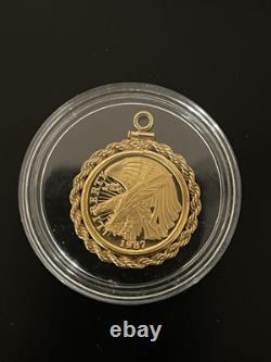 1987-W US Gold $5.00 Constitution Commemorative Coin WithRope Braided Bezel