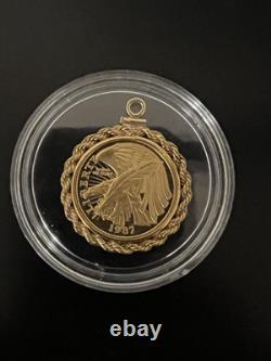 1987-W US Gold $5.00 Constitution Commemorative Coin WithRope Braided Bezel