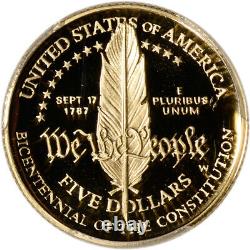 1987-W US Gold $5 Constitution Commemorative Proof PCGS PR69 DCAM