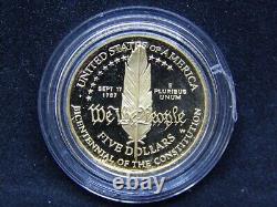 1987 W U. S. Constitution Bicentennial $5 Gold Coin