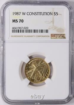 1987-W U. S. Constitution Bicentennial Gold $5 NGC MS70