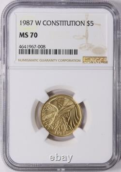 1987-W U. S. Constitution Bicentennial Gold $5 NGC MS70