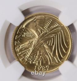1987-W U. S. Constitution Bicentennial Gold $5 NGC MS70