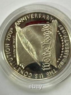 1987s MINT PROOF SILVER $1 & GOLD $5 ORIGINAL MINT DELIVERY 2 COINS