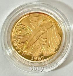 1987s MINT PROOF SILVER $1 & GOLD $5 ORIGINAL MINT DELIVERY 2 COINS