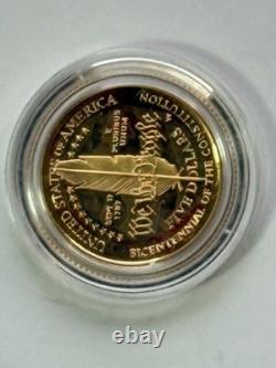1987s MINT PROOF SILVER $1 & GOLD $5 ORIGINAL MINT DELIVERY 2 COINS
