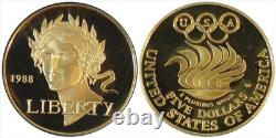 1988 $5 Commemorative Gold Proof (Olympics). 2418 oz. AGW