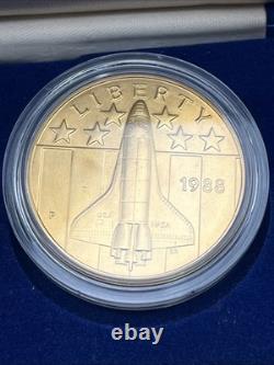 1988 America In Space Gold Silver Bronze 3 Coin Commemorative Set