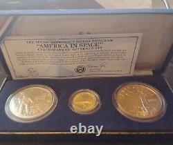 1988 America In Space Young Astronaut Medal Program Gold Silver Bronze Coin Set