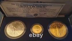 1988 America In Space Young Astronaut Medal Program Gold Silver Bronze Coin Set