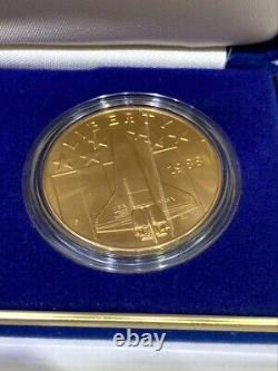 1988 America in Space Commemorative Gold, Silver, & Copper 3 Coin Set With COA