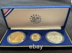 1988 America in Space Young Astronauts Commemorative 3 coin set Gold/Silver