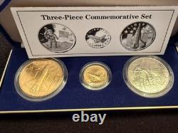 1988 America in Space Young Astronauts Commemorative 3 coin set Gold/Silver