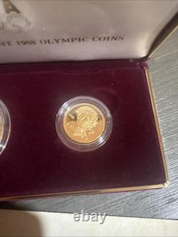 1988 OLYMPIC COIN U. S. Mint PROOF SET $5 GOLD, $1 SILVER withBox & COA