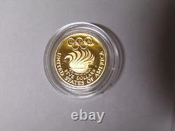 1988 Olympic 2 Coin Proof Set $5 Gold Half Eagle and Silver Dollar with Box & COA