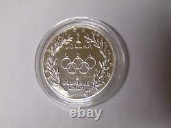 1988 Olympic 2 Coin Proof Set $5 Gold Half Eagle and Silver Dollar with Box & COA