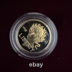 1988 Olympic 2-Coin Proof Set $5 Gold & Silver $1 Dollar, US Mint Box OGP & COA