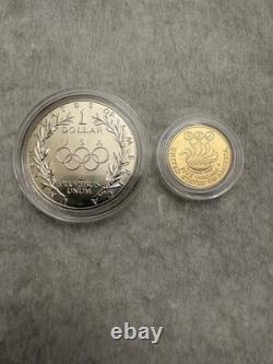1988 Olympic 2-Coin Uncirculated Set $5 Gold & Silver $1 Dollar