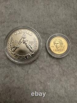 1988 Olympic 2-Coin Uncirculated Set $5 Gold & Silver $1 Dollar