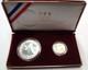 1988 Olympic 90% Gold & Silver 2 Coin Set Withbox And Coa. 2419 Oz Gold Us Coin