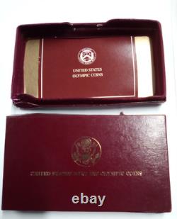 1988 Olympic 90% Gold & Silver 2 Coin Set withbox and COA. 2419 OZ Gold US Coin