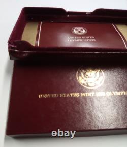 1988 Olympic 90% Gold & Silver 2 Coin Set withbox and COA. 2419 OZ Gold US Coin