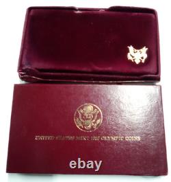 1988 Olympic 90% Gold & Silver 2 Coin Set withbox and COA. 2419 OZ Gold US Coin