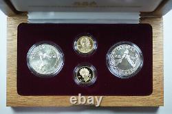 1988 Olympic Commemorative $5 $1 Proof & UNC Gold & Silver 4 Coin Set