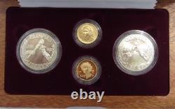 1988 Olympic Commemorative $5 Gold $1 Silver Proof Uncirculated 4 Coin Set Box