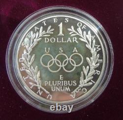 1988 Olympic Commemorative $5 Gold $1 Silver Proof Uncirculated 4 Coin Set Box