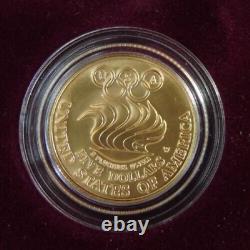 1988 Olympic Commemorative $5 Gold $1 Silver Proof Uncirculated 4 Coin Set Box