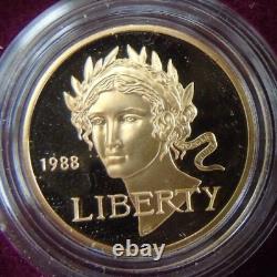 1988 Olympic Commemorative $5 Gold $1 Silver Proof Uncirculated 4 Coin Set Box