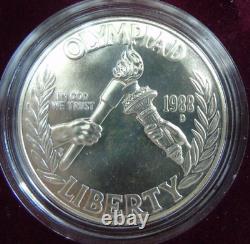 1988 Olympic Commemorative $5 Gold $1 Silver Proof Uncirculated 4 Coin Set Box