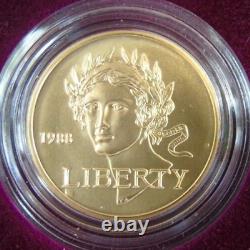 1988 Olympic Commemorative $5 Gold $1 Silver Proof Uncirculated 4 Coin Set Box