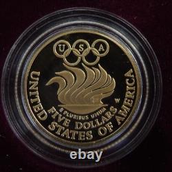1988 Olympic Commemorative $5 Gold $1 Silver Proof Uncirculated 4 Coin Set Box