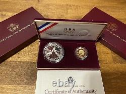 1988 S/W US Olympic Coin set $5 Gold and $1 Silver Proof withCOA