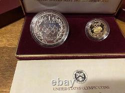 1988 S/W US Olympic Coin set $5 Gold and $1 Silver Proof withCOA