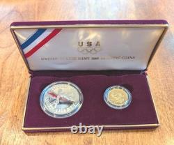 1988 US Olympic Commemorative Proof Set, Gold $5 and Silver $1