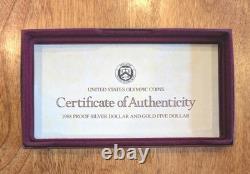 1988 US Olympic Commemorative Proof Set, Gold $5 and Silver $1