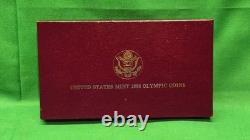1988 U. S. Mint PROOF OLYMPIC 2 COIN SET $5 GOLD, $1 SILVER withOrig Box & COA