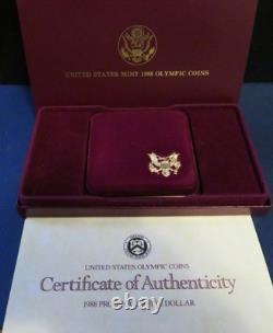 1988 W $5.00 GOLD OLYMPIC LIBERTY PROOF. 24183oz AGW As issued by the US Mint