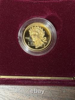 1988-W Olympic $5 Gold Coin Proof Commemorative Case & COA. 2420 oz AGW