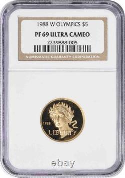 1988-W Olympic Commemorative $5 Gold PF69UCAM NGC