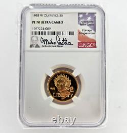 1988 W Olympics $5 NGC Pop 1 Commemorative Gold Coin PF 70 Ultra Cameo