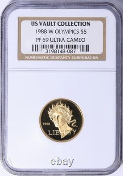 1988-W Seoul Olympiad Gold $5 NGC PROOF PF69 UC